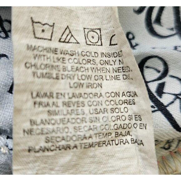 Rock & Republic Roskilde Size 12 Stretch Denim Capri Medium Wash Rhinestone Logo - Picture 5 of 7